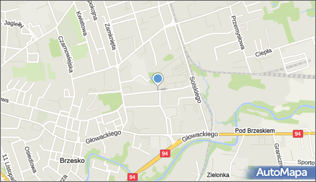 Brzesko, Powstańców Warszawy, mapa Brzesko