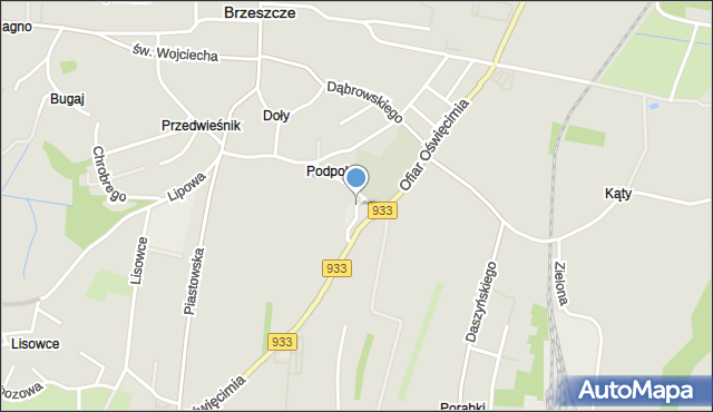 Brzeszcze, Podpole, mapa Brzeszcze