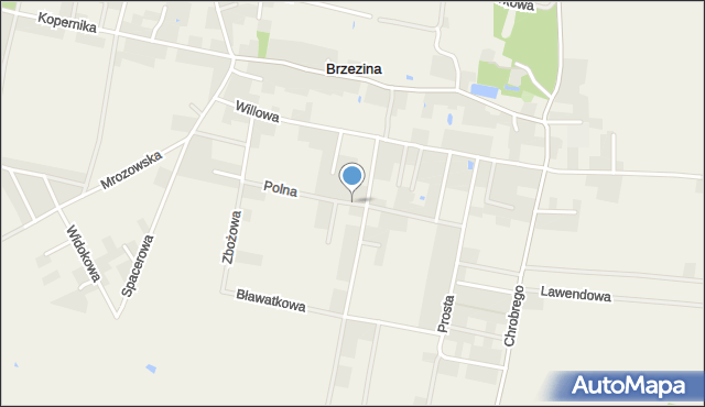 Brzezina gmina Miękinia, Polna, mapa Brzezina gmina Miękinia