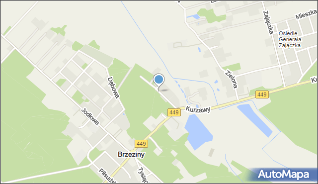 Brzeziny powiat kaliski, Polna, mapa Brzeziny powiat kaliski