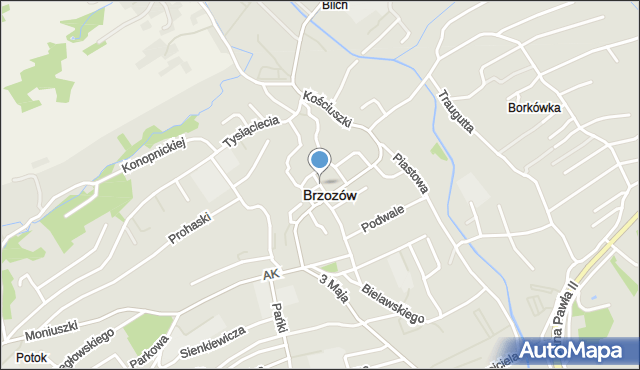 Brzozów, Pocztowa, mapa Brzozów