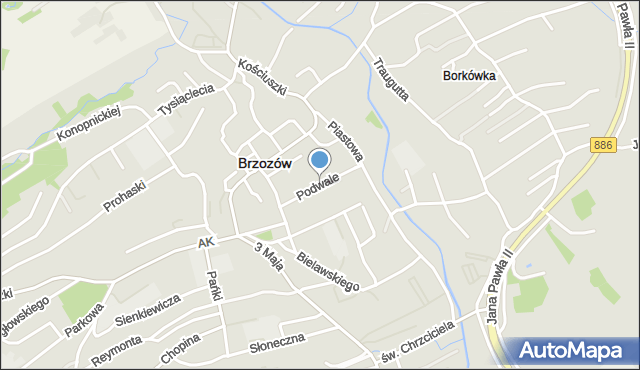 Brzozów, Podwale, mapa Brzozów