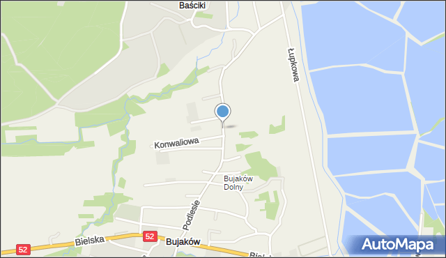 Bujaków, Podlesie, mapa Bujaków