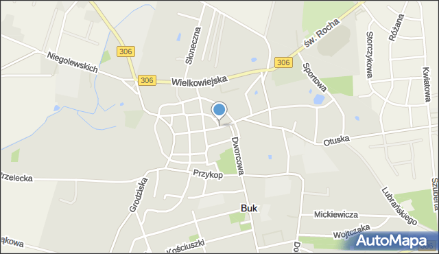 Buk powiat poznański, Poznańska, mapa Buk powiat poznański