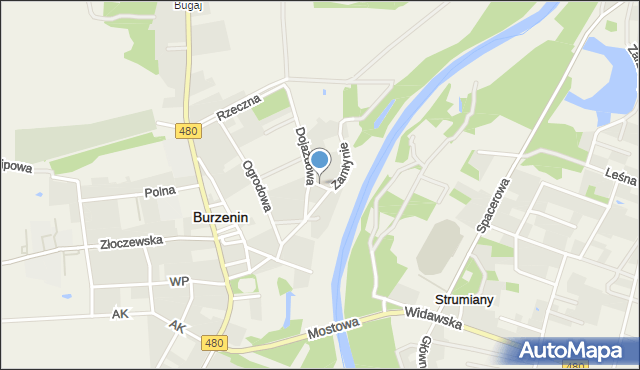 Burzenin, Poprzeczna, mapa Burzenin