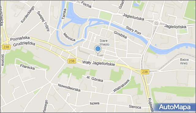 Bydgoszcz, Pod Blankami, mapa Bydgoszczy