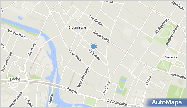 Bydgoszcz, Podolska, mapa Bydgoszczy