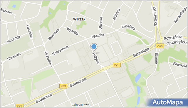 Bydgoszcz, Połtyna Eugeniusza, mapa Bydgoszczy