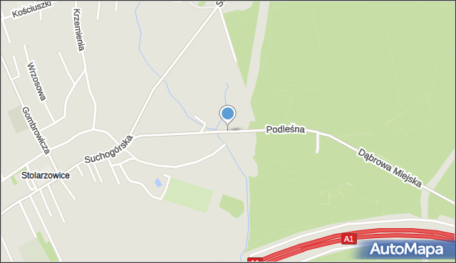 Bytom, Podleśna, mapa Bytomia