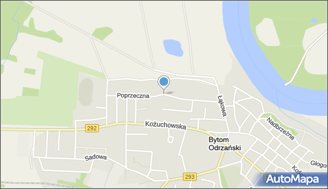 Bytom Odrzański, Poprzeczna, mapa Bytom Odrzański