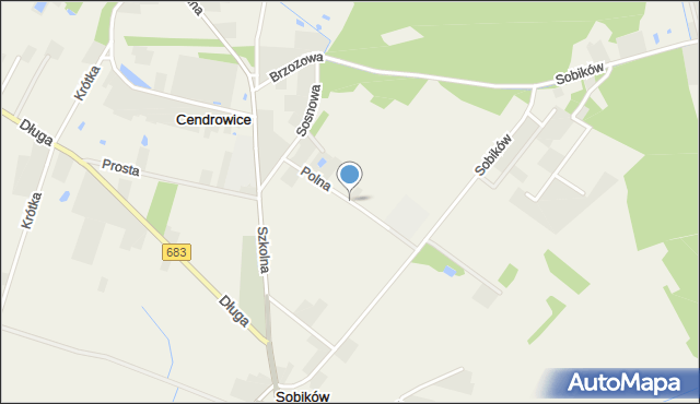 Cendrowice, Polna, mapa Cendrowice