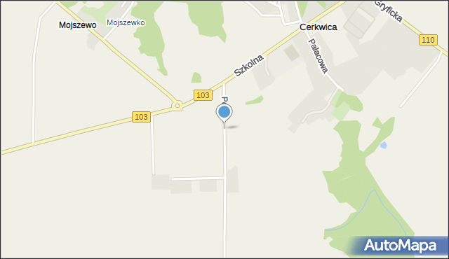 Cerkwica, Polna, mapa Cerkwica