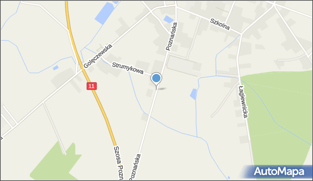 Chludowo, Poznańska, mapa Chludowo