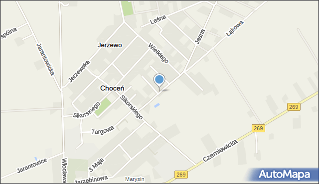 Choceń, Polna, mapa Choceń