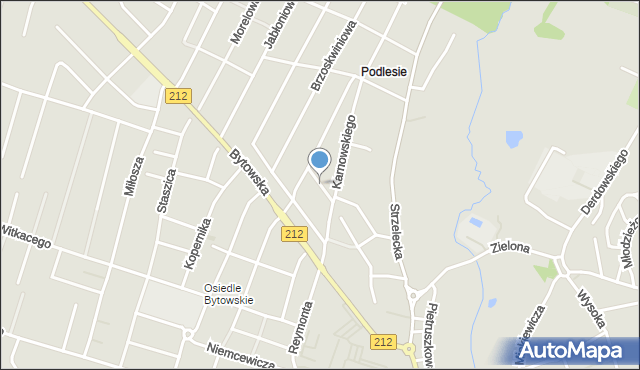 Chojnice, Poziomkowa, mapa Chojnic