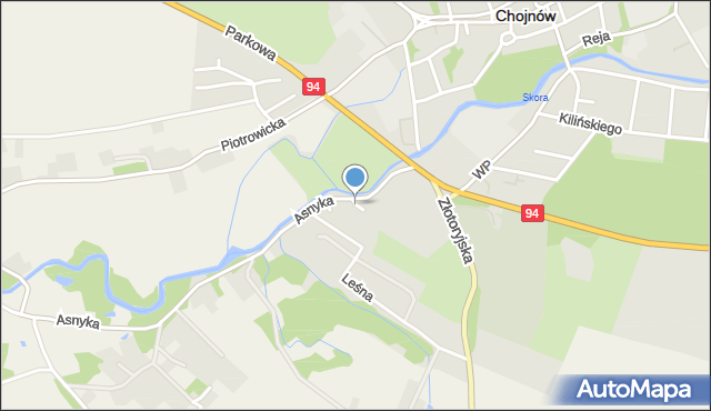 Chojnów powiat legnicki, Polna, mapa Chojnów powiat legnicki