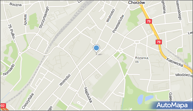 Chorzów, Powstańców, mapa Chorzów