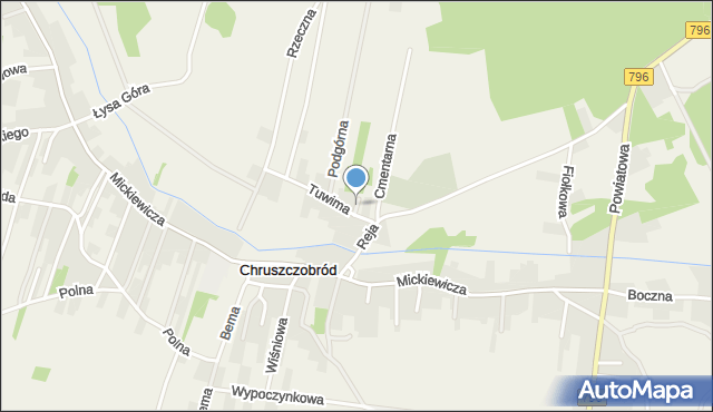 Chruszczobród, Poprzeczna, mapa Chruszczobród