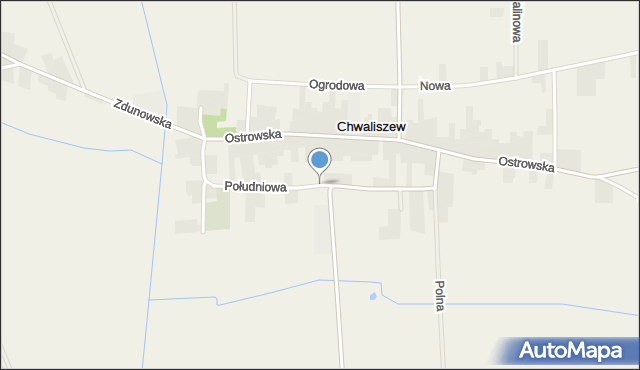 Chwaliszew, Południowa, mapa Chwaliszew