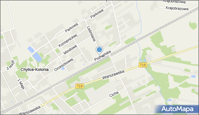 Chylice-Kolonia, Poznańska, mapa Chylice-Kolonia