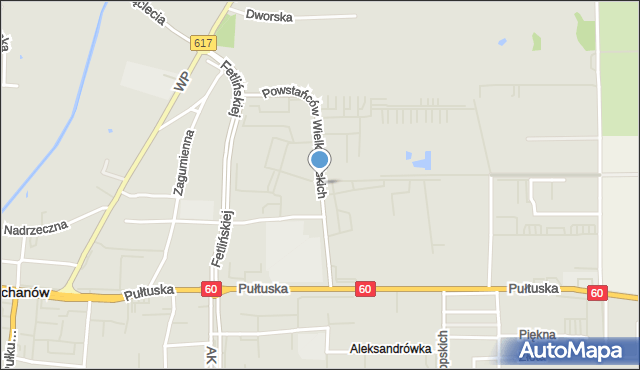 Ciechanów, Powstańców Wielkopolskich, mapa Ciechanów