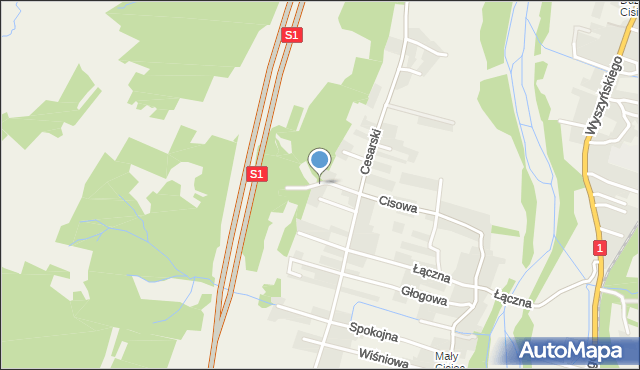 Cisiec, Pod Górę, mapa Cisiec