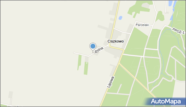 Ciszkowo, Polna, mapa Ciszkowo