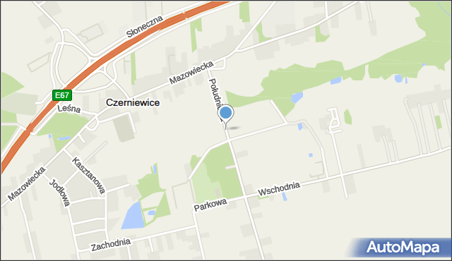 Czerniewice powiat tomaszowski, Południowa, mapa Czerniewice powiat tomaszowski