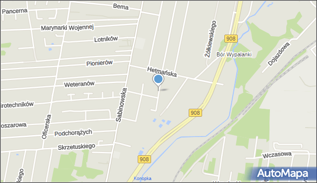 Częstochowa, Podkomorzego, mapa Częstochowy