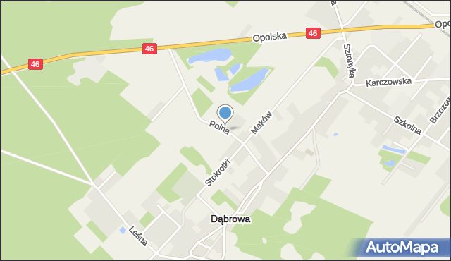 Dąbrowa powiat opolski, Polna, mapa Dąbrowa powiat opolski