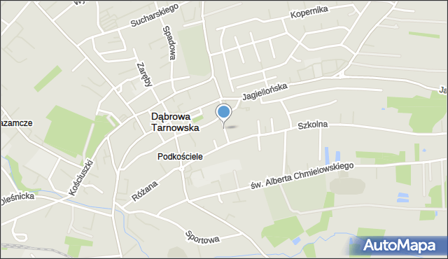 Dąbrowa Tarnowska, Poprzeczna, mapa Dąbrowa Tarnowska