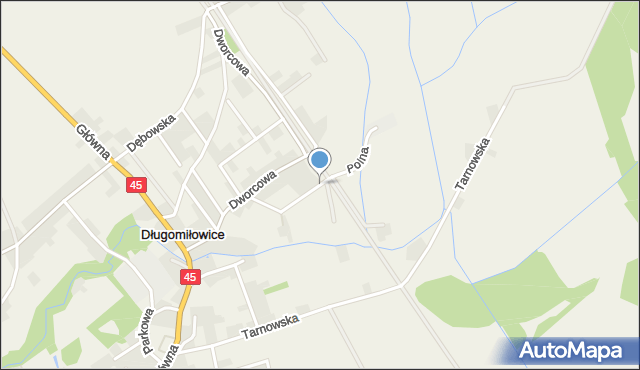 Długomiłowice, Polna, mapa Długomiłowice