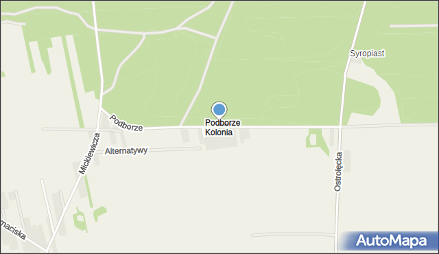 Długosiodło, Podborze, mapa Długosiodło