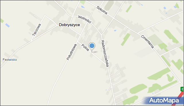 Dobryszyce, Polna, mapa Dobryszyce