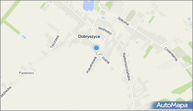 Dobryszyce, Południowa, mapa Dobryszyce