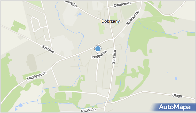 Dobrzany powiat stargardzki, Podgórna, mapa Dobrzany powiat stargardzki