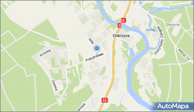 Dobrzyca gmina Szydłowo, Południowa, mapa Dobrzyca gmina Szydłowo