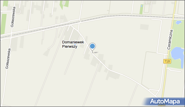 Domaniewek Pierwszy, Południowa, mapa Domaniewek Pierwszy