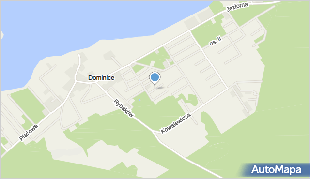 Dominice, Poziomkowa, mapa Dominice