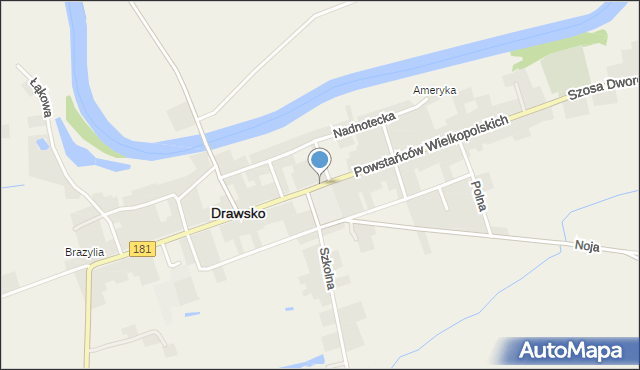 Drawsko, Powstańców Wielkopolskich, mapa Drawsko