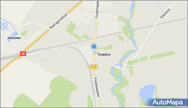 Drawsko Pomorskie, Podmiejska, mapa Drawsko Pomorskie