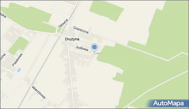 Drużyna, Pod Lasem, mapa Drużyna