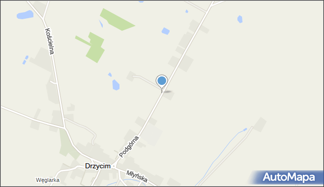 Drzycim, Podgórna, mapa Drzycim