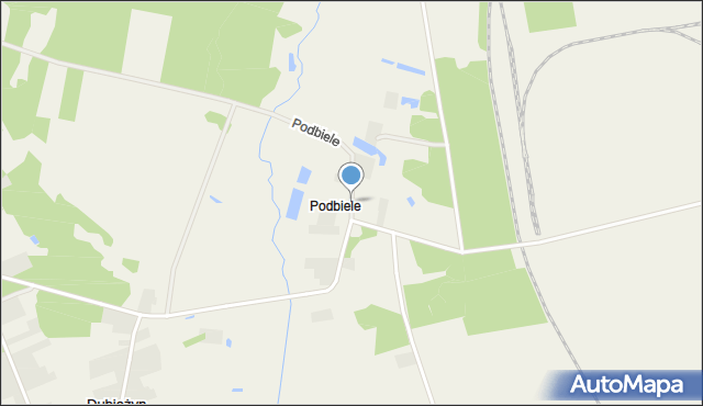 Dubiażyn, Podbiele, mapa Dubiażyn