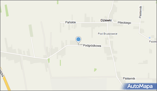 Dziewki, Podgródkowa, mapa Dziewki