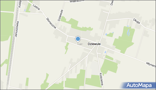 Dziewule, Południowa, mapa Dziewule