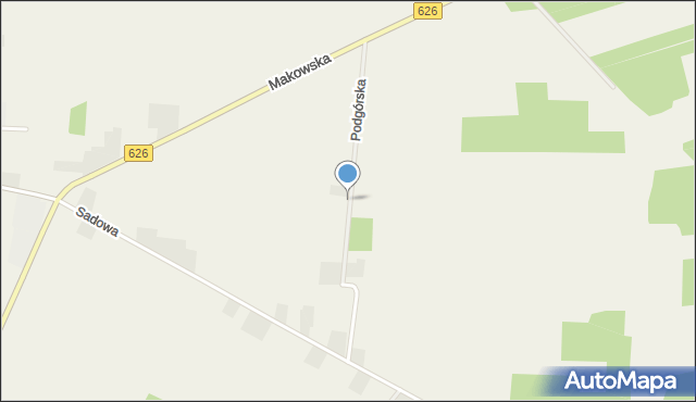 Gąsewo Poduchowne, Podgórska, mapa Gąsewo Poduchowne