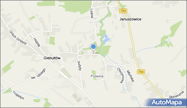 Giebułtów gmina Wielka Wieś, Podwikle, mapa Giebułtów gmina Wielka Wieś