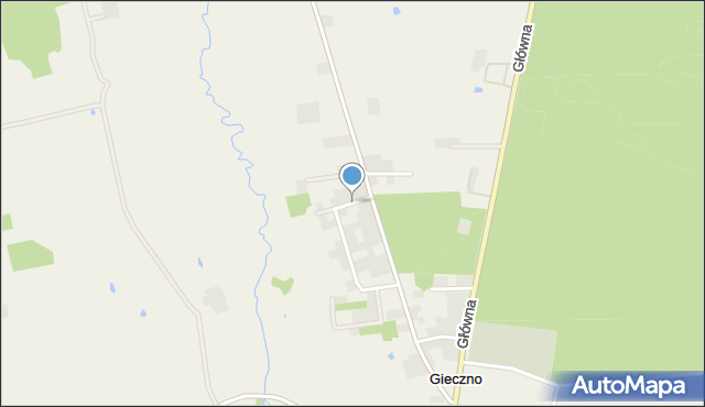 Gieczno, Podrzeczna, mapa Gieczno