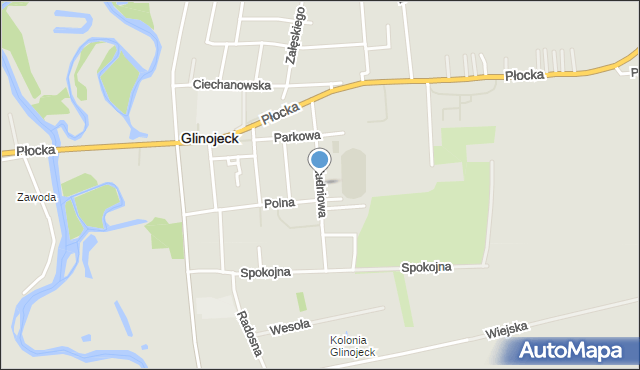 Glinojeck, Południowa, mapa Glinojeck